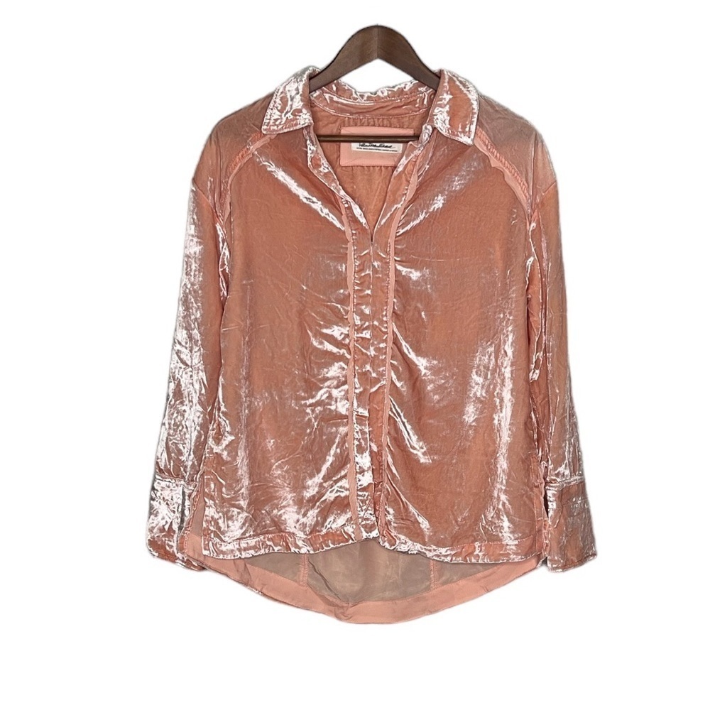 NWOT Free People Marianne Velvet Shirt - Picture 6 of 15
